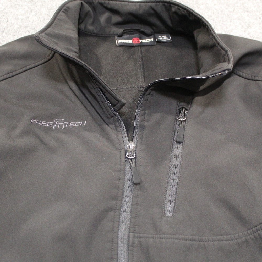 Free Tech Mens Softshell Jacket Black Full‎ Zip Fleece Lined FM20402Y XL